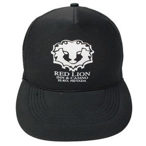 Red Lion Inn & Casino Hat -‎ Elko Nevada Snapback Trucker Cap Black & White NWOT